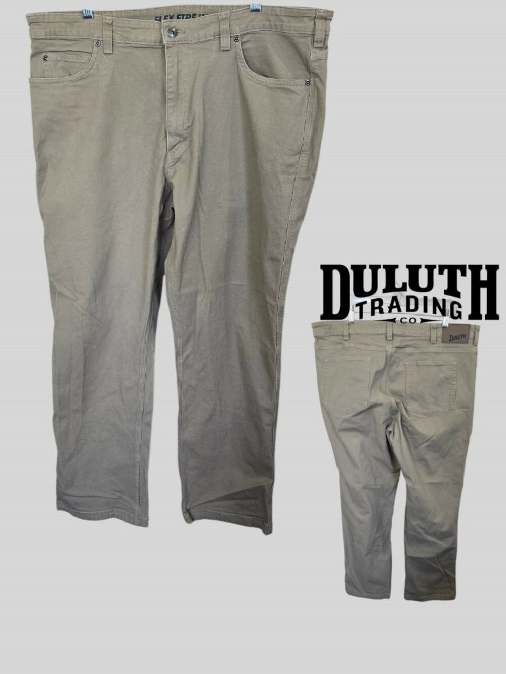 Duluth Trading Co Flex  Fire Hose Relaxed Fit Khaki Work Casual Men Plus 40 x 32